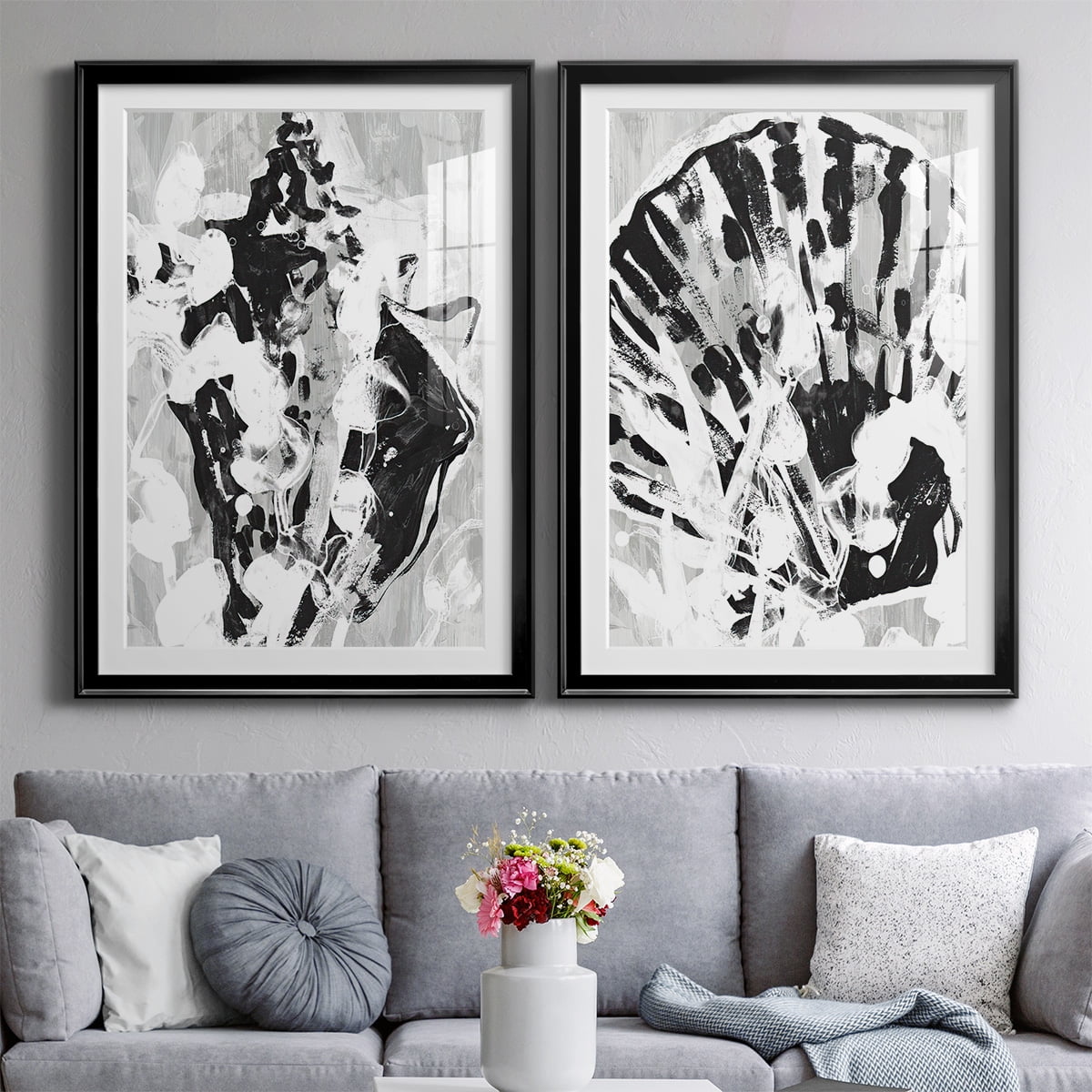 Wexford Home Ocean Inkblot I Premium Framed Print, 26.5" x 36.5" - Ready to Hang, Black (Set of 2)