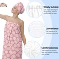 thumbnail image 6 of Colevkie Women 2 Pieces Bath Wrap Set Shower Skirt & Hair Drying Cap Soft Absorbent Adjustable Beach Towel Shower Cap Quick Drying Portable for Bathroom Travel Printed Pink Cute Pattern, 6 of 8