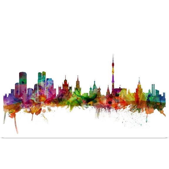 Great BIG Canvas | "Moscow Russia Skyline" Art Print - 36x24