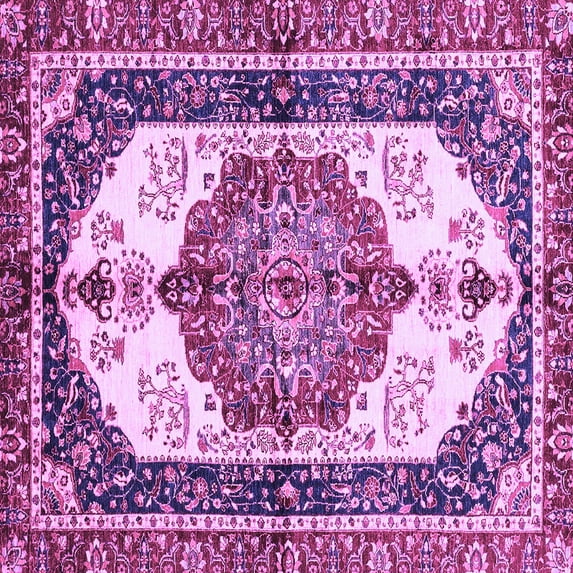 Ahgly Company Indoor Square Abstract Purple Modern Area Rugs, 5' Square