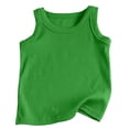 thumbnail image 4 of Likimi Kids Girls Boys T Shirt Crew Neck Sleeveless Solid Color Tank Fashion Comfort Tee Green Size 9-10 Years, 4 of 4