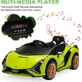 thumbnail image 5 of OLAKIDS 12V Licensed Lamborghini Sian Kids Ride On Car with Parent Remote Control, Spring Suspension, MP3 Player, Electric Toy Roadster Carbon Fiber Textured for Toddler (Green), 5 of 10