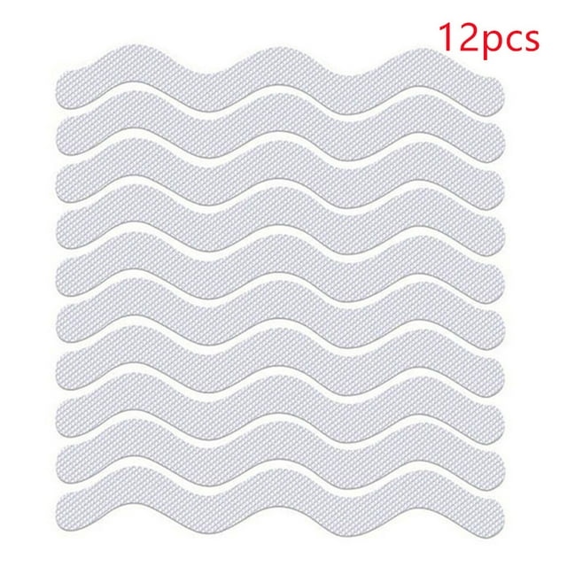12/24pcs Anti Slip Strips S Waveshaped Bath Safety Strips for Bathroom