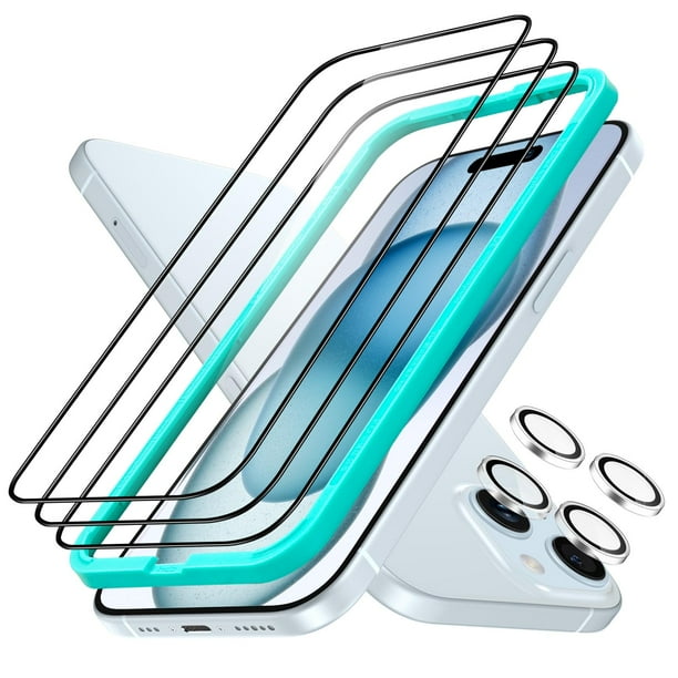 Protector de Pantalla ESR para iPhone 15 Plus con Set de 3+2 Protectores de Lente de Cámara