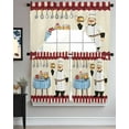 thumbnail image 3 of Chef Kitchen Curtains Swag Valance and Tier Curtains Set 24 Inch Length, Red Fruit Cake Hat Kitchen Gourmet Vintage Rod Pocket Drape Panels Pair Swag Curtains for Bathroom/Cafe/Window, 3 of 6