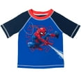 thumbnail image 3 of Marvel Spider-Man Toddler Boys Cosplay Pullover Rash Guard and Swim Trunks Outfit Set Spider-Man Blue 4T, 3 of 5