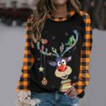 thumbnail image 1 of Sweat à Capuche de Noël pour Femmes Col Rond Mode Décontractée Manches Longues Imprimé de Noël en Solde, 1 of 4