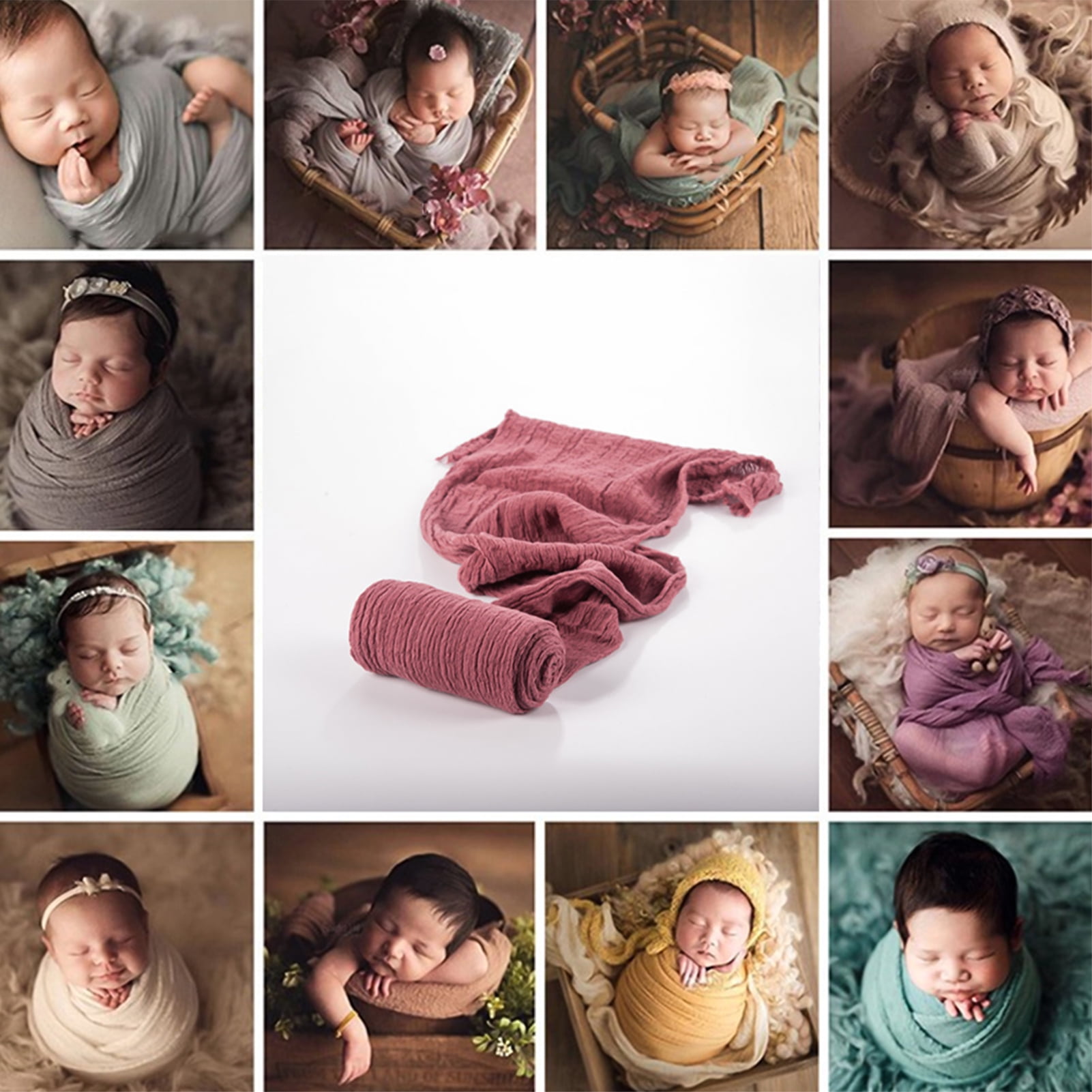 MyBeauty Wrapped Bag Breathable Stretchable Cotton Infant Photography  Blanket for Newborn 11