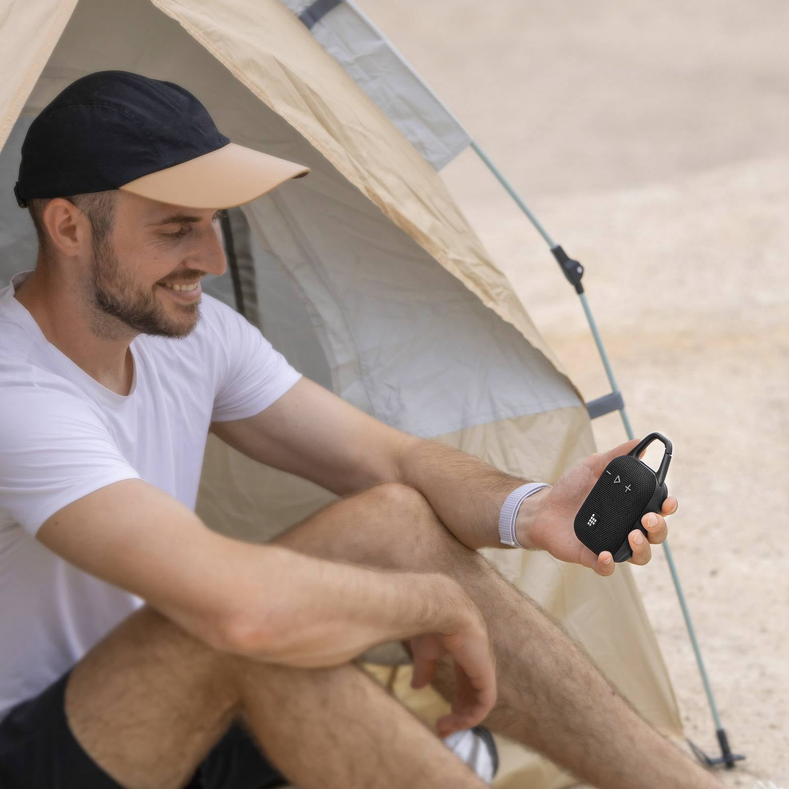 Tronsmart Mirtune H1 Portable Bluetooth Speaker, Big Audio and Punchy Bass, Integrated Carabiner, IPX7 Waterproof, 20H Playtime - Black