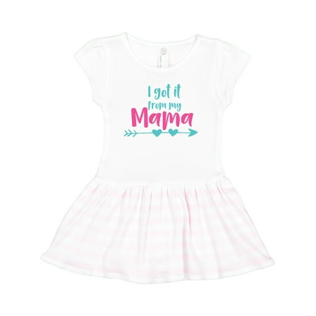 

Inktastic I Got It from My Mama Mom Mother Arrow Hearts Gift Toddler Girl Dress