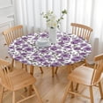thumbnail image 3 of Pioneer Flower Floral Print Pattern Round Fitted Tablecloth with Elastic Edge,Dining Table Cover Waterproof,Outdoor Round Tablecloth for Camping,Dining,Indoor and Outdoor, 3 of 7
