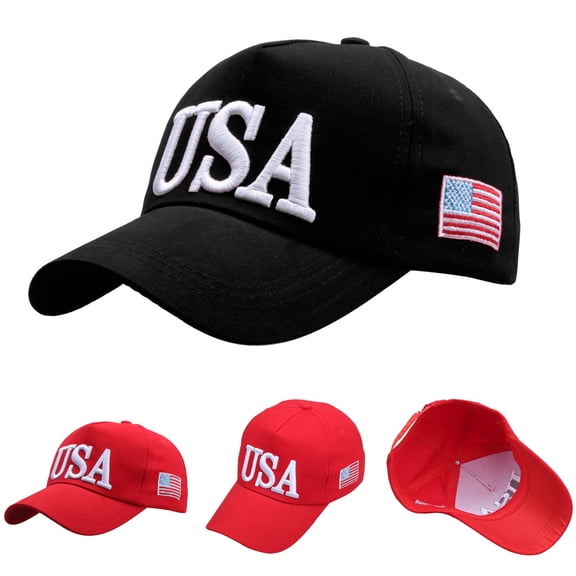 Helii Women Men Baseball Cap America Flag Polyester Cotton Vintage Summer Sun Hat