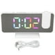 thumbnail image 2 of Reloj de proyección de color RGB, reloj despertador digital RGB con superficie de espejo, reloj despertador digital RGB con funciones mejoradas, 2 of 12
