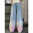 thumbnail image 4 of Kiijoy Little Girls Straight Fit Jeans Casual Gradient Pull On Denim Pants, Sizes 5-6, 4 of 8