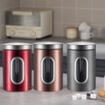 thumbnail image 4 of 2DXuixsh Kitchen Canisters Modern Airtight Flour and Sugar Containers Set Of 3 Storage Canister Container Set Food Canister Jars for Tea Sugar Flour Storage Kitchen Decor White, 4 of 9