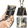 thumbnail image 1 of Case Compatible With Samsung Galaxy Z Flip 3 5g With Ring Strap, Hard Leather Protector, 1 of 5