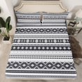 thumbnail image 2 of Manfei Aztec Geometric Twin Sheet Sets,Boho Theme Twin Fitted Sheet,Gray White Flat Sheet For Men Women,Ultra Soft Home Decor,3-Piece, 2 of 7