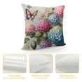 thumbnail image 4 of COMIO Hydrangea Flower Pillow Covers Watercolor Floral Bicycle Butterfly Spring Summer Pillows Decorative Throw Pillow Cases Green Leaf Plant Pillowcase for Outdoor Couch Patio White, 4 of 5
