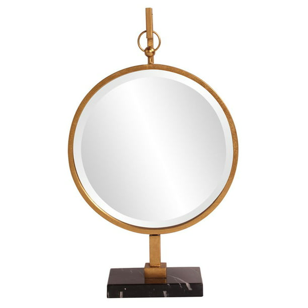 Howard Elliott Medallion Round Mirror, Large Round Table Top Mirror
