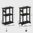 thumbnail image 3 of Small Narrow Side Table with Charging Station, Set of 2 Skinny End Table for Small Spaces, Slim Nightstand with USB Ports and Outlet,Sofa Beside Table with Wheels,Black, 3 of 18