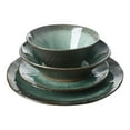 thumbnail image 2 of Gibson Elite Lantern 16 Piece Double Bowl Dinnerware Set, Green, 2 of 5