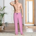 thumbnail image 2 of Kdxio Pink Pattern Men's Pajama Pants, Elastic Waist with Drawstring and Pockets, Comfortable Loungewear-X-Large, 2 of 6