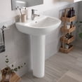thumbnail image 3 of Lavabo de ceramica con pedestal con rebosadero marca Gravita, 3 of 5
