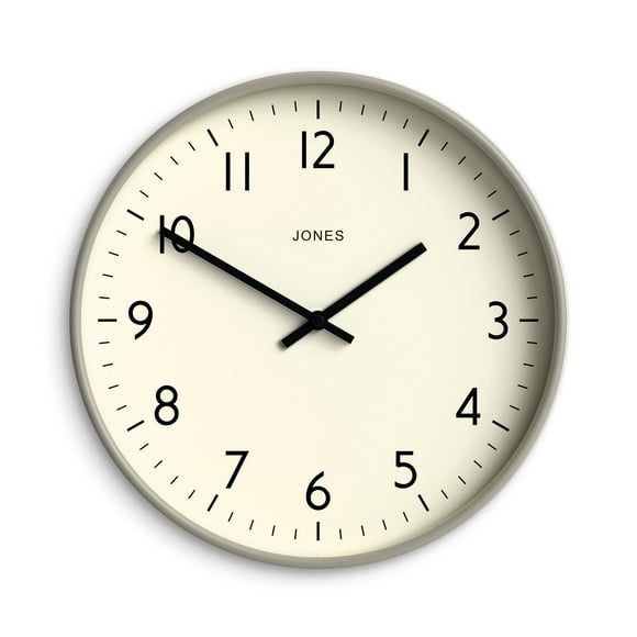 Reloj de pared JONES CLOCKS® Studio Modern 30 cm gris fácil de leer