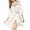 White, variant on Women's Lace-Trim Silk Robes Bride Bridesmaid Kimono Satin Bathrobe V Neck Sleepwear with 3/4 Sleeve