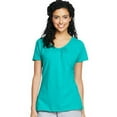thumbnail image 2 of Hanes Maillot Flammé pour Femmes à Col en V Froncé, 2TG, Eco Teal, 2 of 4