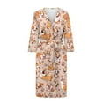thumbnail image 3 of Yuyamidu Cute Corgi Long Bath Robe for Women Dog Paw Soft Polyester Fabric Spa Bathrobes for Girls Party Nightgowns Ladies Pajamas Sleepwear Mid-Length Night Robe Size 2XL, 3 of 7