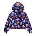 thumbnail image 4 of Xoenoiee Ghost Pumpkin Bat Candy Print Girls Zip Up Hoodie Long Sleeve Halloween Cropped Sweatshirt Kids Crop Top Pullover Fall Outfits with Front Pocket, Size 13-14 Years, 4 of 7