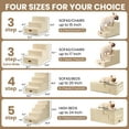 thumbnail image 3 of Dog Stairs for Bed 18.5" H, 4-Step Dog Steps for Small Dogs and Cats, Indoor Non-slip Balanced Pet Stairs are suitable for Puppy, Beige, 3 of 7