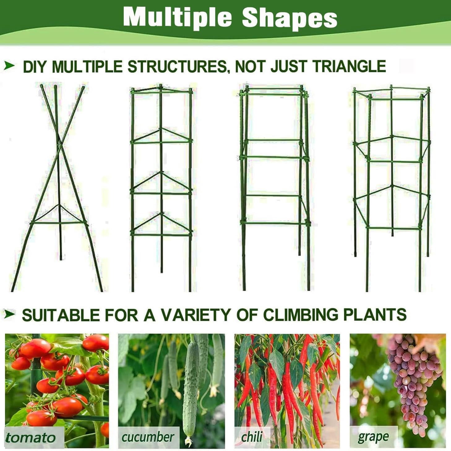 4Pack Tomato Cage for Garden Plant Support, Up to 48inch Garden Stakes Tomato Cage, Tomato Trellis for Potted Plants, Tomato Cages Plant Stakes Trellis for Climbing Plants Vegetables Flowers