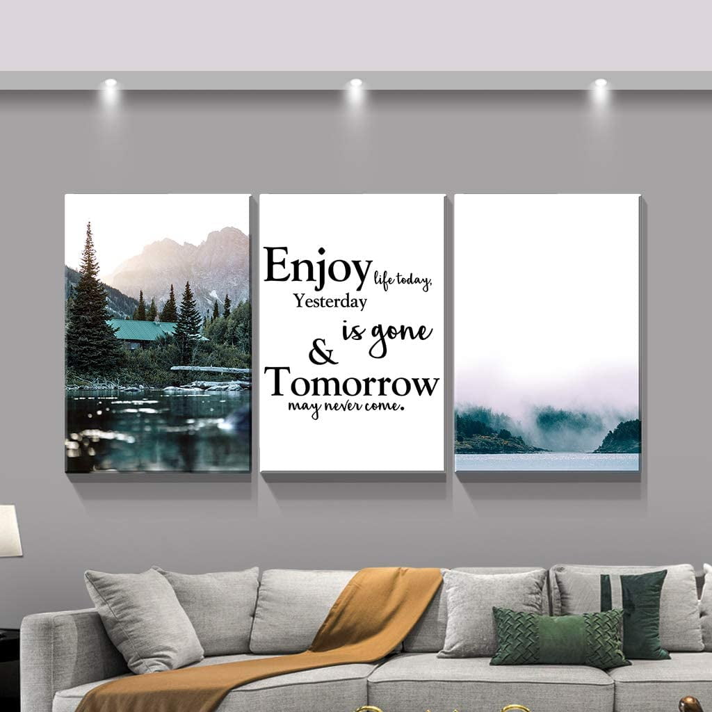 Rosework Framed Canvas Wall Art, 20x30 Inch, 3 Piece Canvas Wall