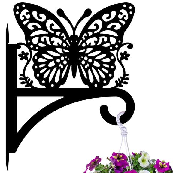 1pc Iron Hanging Plant Hanger Bracket Wall Mounted Plant Hooks Butterfly 338x400x1.8mm Iron