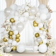 thumbnail image 2 of Pearl White Double Stuffed Balloon Arch Kit - Ivory, Cream & Champagne Gold Latex Balloons for Wedding, Bridal Shower, Birthday, Gender Reveal, Boho Party Garland Decor (98 Pcs), 2 of 6