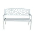 thumbnail image 4 of Hi-Line Gift Ltd. Harmony in White- Steel and Cast Iron Garden Bench for Outdoor Serenity, 4 of 5