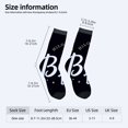 thumbnail image 4 of Unisex Trendy Socks (2 Pairs) - Black with White & Gold ' Hello Doing ' Design Stylish Mixed Color for All Seasons, 4 of 5
