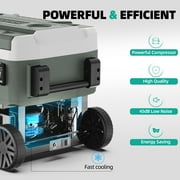 Alpicool Car Refrigerator 52 qt Portable Fridge, Independent Control Portable Refrigerator Dual Zone with APP, 12V Refrigerator Rapid Cooling -4℉ to 68℉ RV Fridge Electric Cooler for Outdoor