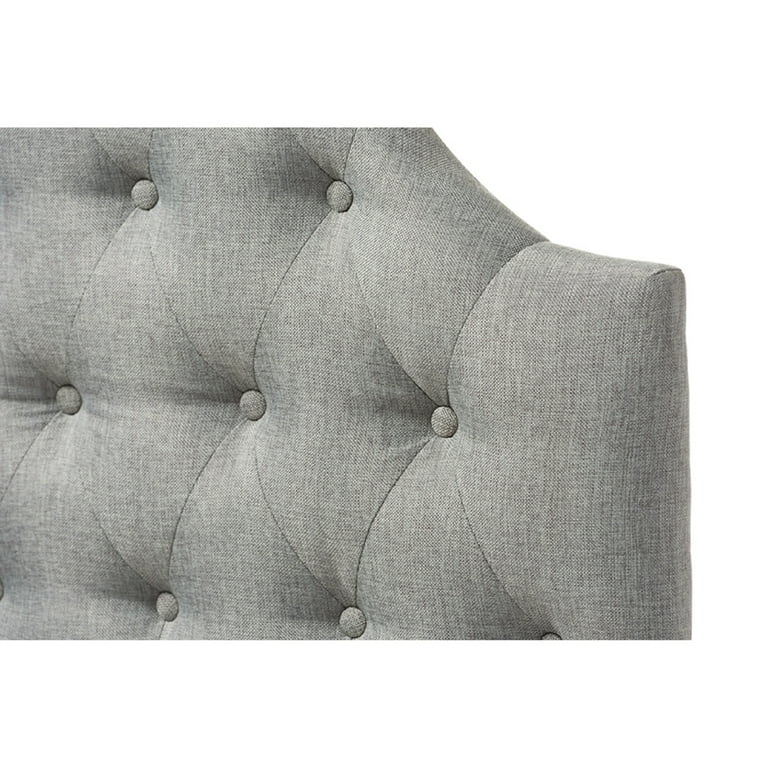 Baxton Studio Morris Modern and Contemporary Grey Fabric Upholstered Button-Tufted Scalloped Twin Size Headboard Baxton Studio Morris Modern and Contemporary Grey Fabric Upholstered Button-Tufted Scalloped Twin Size Headboard