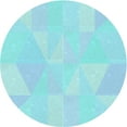 thumbnail image 1 of Ahgly Tapis Rond Lavable en Machine Intérieur Transitionnel Bleu Diamant Bleu, 6 Pieds Rond, 1 of 7