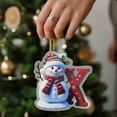 thumbnail image 4 of Christmas Snowman Letter Ornament, 3.15 in 2D Acrylic Alphabet Hanging Decoration, for Christmas Tree, Mantel, Gift, Holiday Decor(X), 4 of 5