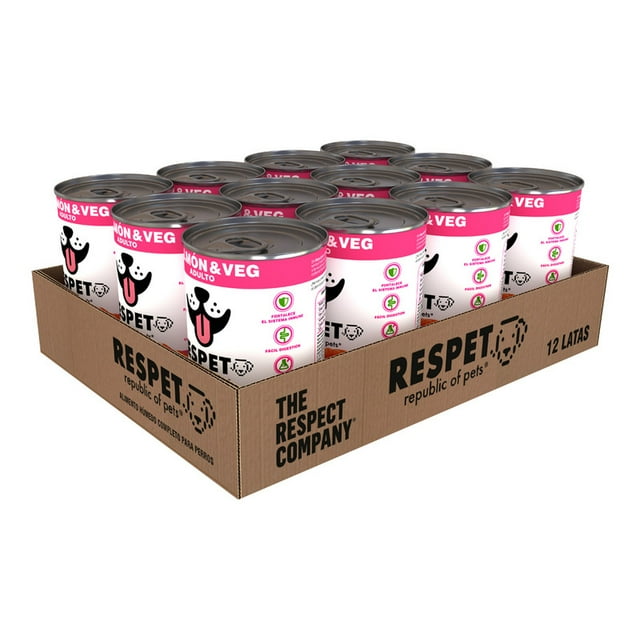 Alimento para perro Respet paquete de 12 latas Salmón y Vegetales de 410 gr 