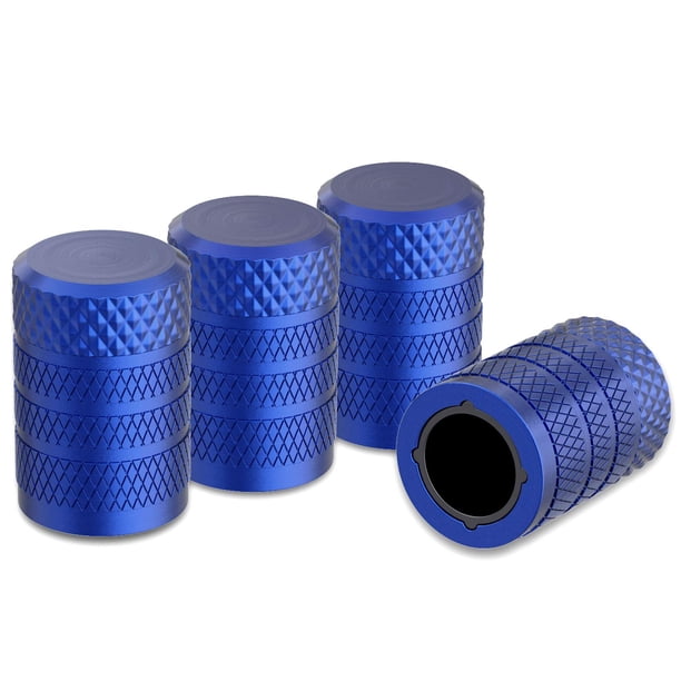 Tapones para válvulas de neumáticos CKAuto, aluminio anodizado azul, 4 unidades