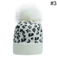 thumbnail image 2 of Coofit Tuque Léopard pour Femmes, Bonnet Doux Épaissi à Pompon, Bonnet Tricoté, Bonnet d'Hiver, 2 of 10