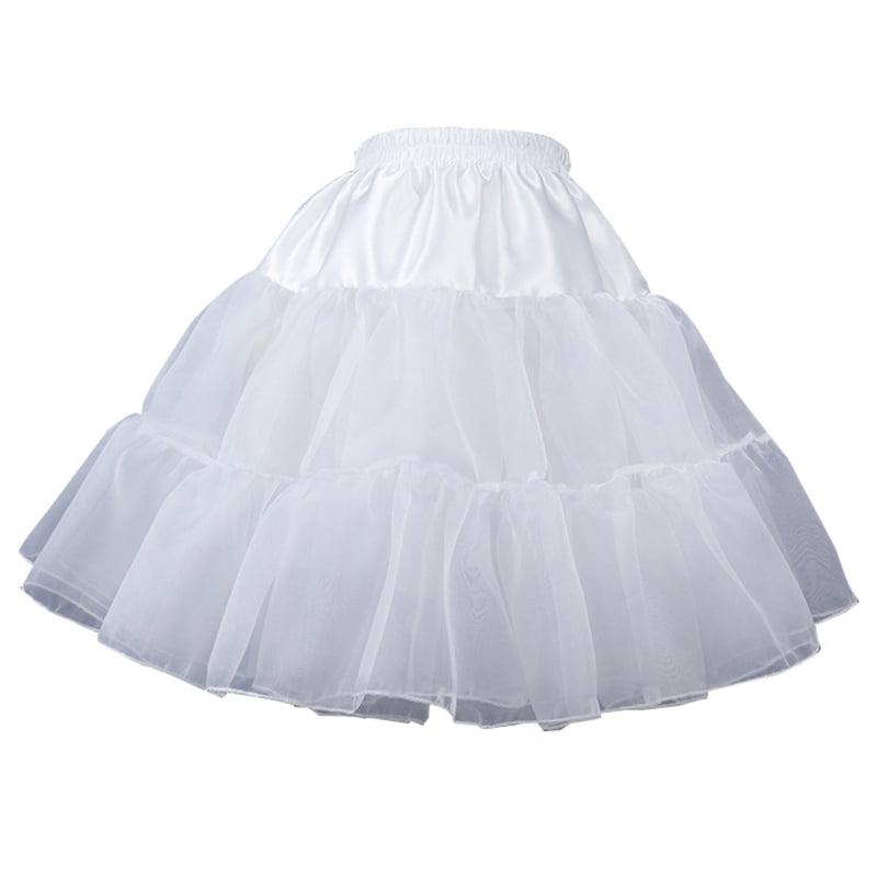 Hoopless Knee Length Lace Edge Crinoline Petticoat Skirts Silps Cocktail TUTU 