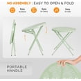 thumbnail image 6 of Chic Hollow Pattern Outdoor Folding Side Table with Durable Rust-Resistant Coated Iron, Suitable for Indoor and Outdoor Porch, Deck, Balcony and Pool, Green, 6 of 9