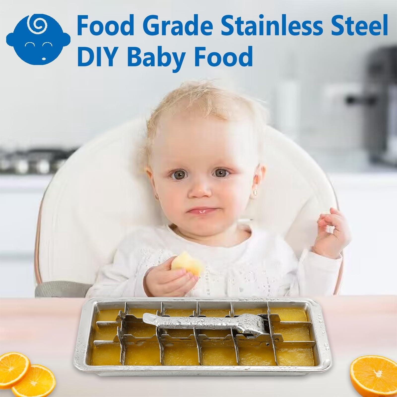 Bxaolu Metal Ice Cube Trays, Stainless Steel Ice Cube Trays, 18-Slot Ice Cube Tray with Easy Release Handle, Detachable Ice Trays for Bars Kitchens Dishwasher, Stainless Steel Ice Cube
