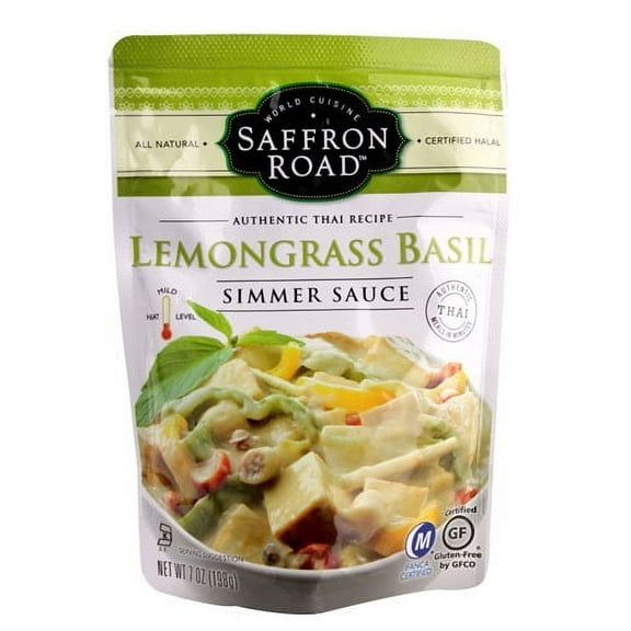 Saffron Road Gluten Free Simmer Sauce, Lemongrass Basil, 7 Oz